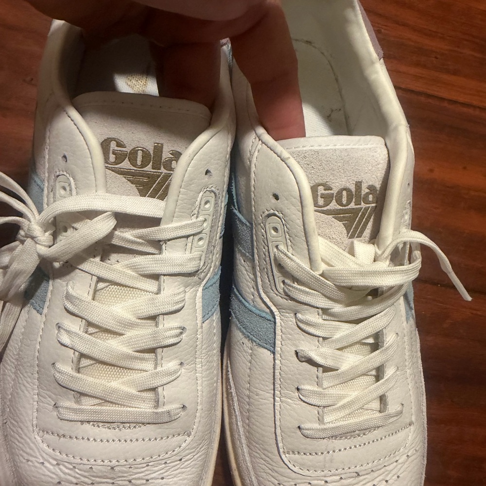 Gola White and Light Blue Low Top Sneakers - Picture 11 of 12